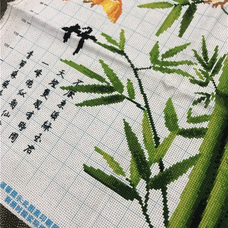 纯手工十字绣成品梅兰竹菊四联画新款客厅正方形版卧室包邮