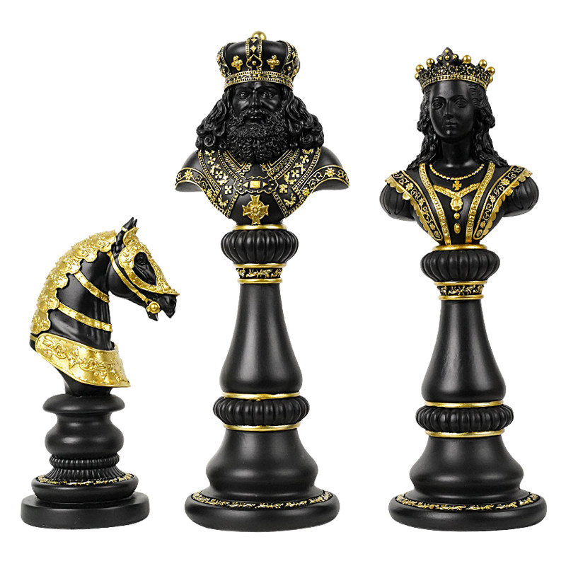 国际象棋创意摆件家居高档装饰品样板房酒柜桌面玄关工艺品北欧风