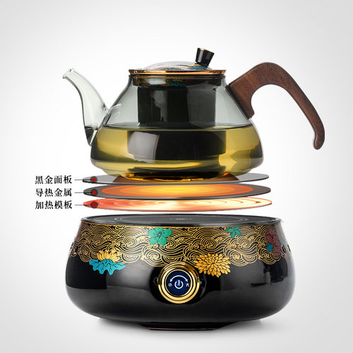 瓷之艺恒电陶炉煮茶套装日式家用煮茶壶煮茶炉玻璃煮茶器茶壶泡茶