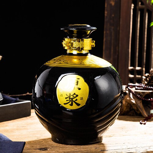 景德镇5斤装陶瓷酒瓶酒坛子五斤酒罐密封仿古泡酒空酒壶家用酒具