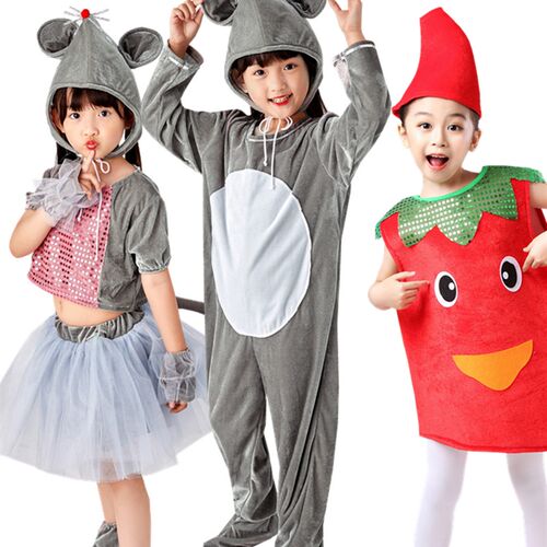 儿童小老鼠演出服装幼儿园小老鼠吃辣椒舞台表演服儿童动物服猫鼠