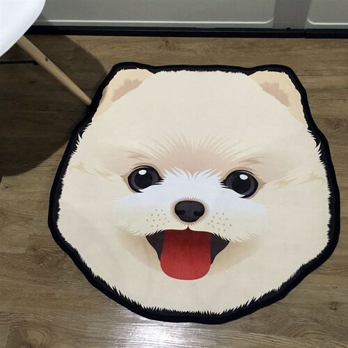 可爱狗柴犬雪纳瑞哈士奇柯基宠物造型毛绒防滑吸水地毯门椅地垫
