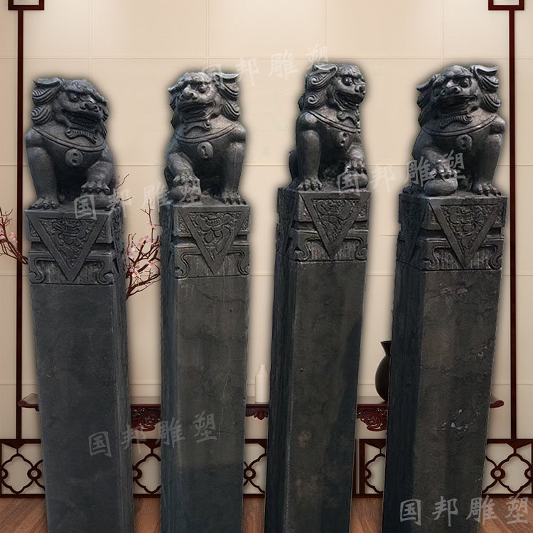 石雕拴马桩 青石仿古做旧狮子 胡人栓马桩庭院装饰麒麟貔貅拴马柱