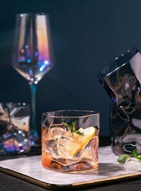 日式手工威士忌酒杯啤酒杯玻璃杯扭纹果汁杯咖啡杯水杯子个性创意