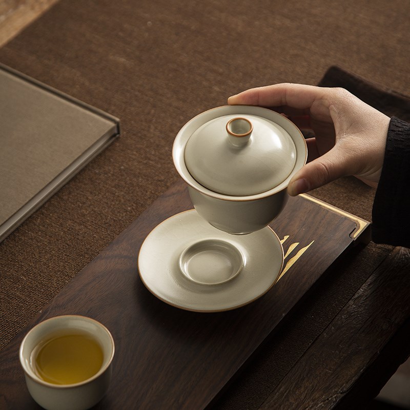 三才盖碗茶杯单个高档泡茶茶具陶瓷功夫茶碗带盖大号高端不烫手