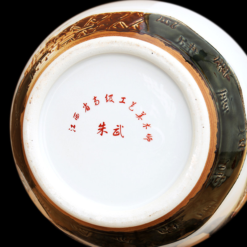 景德镇瓷器中式仿古葫芦瓶工艺品客厅摆件家居茶室装饰品瓷瓶摆设