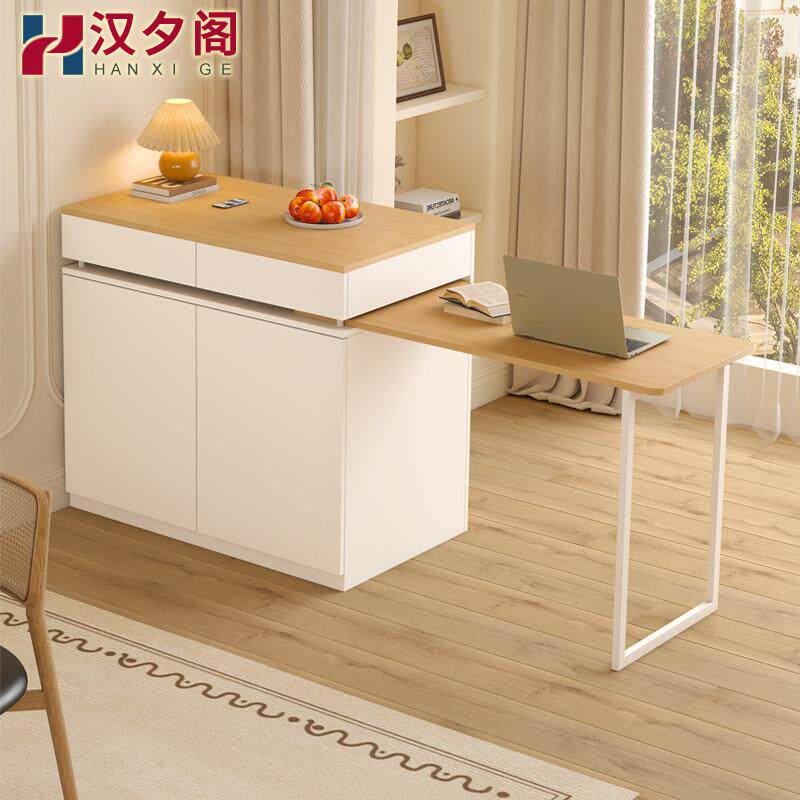 小户1型台岛餐桌一体家用可伸缩厨房新型开放式E实木吧台餐桌9E10