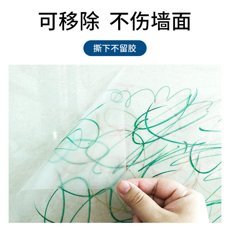 网红乳胶漆墙面保护膜防踢防脏防潮护墙贴不伤墙透明静电防水贴纸