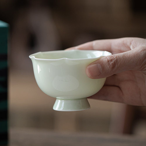 舍己宜物手工花型主人杯功夫茶杯陶瓷小茶杯品茗杯单杯茶具套装