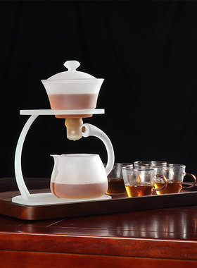 半自动玻璃懒人泡茶神器套装家用磨砂功夫茶具整套磁吸创意