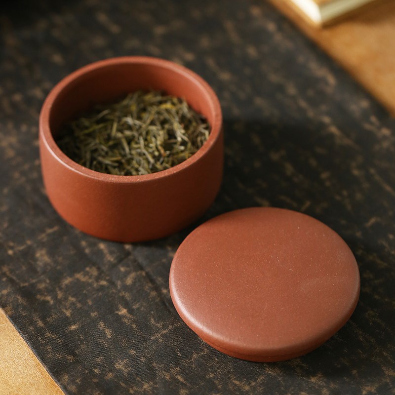 宜兴紫砂茶叶罐防潮密封罐普洱家用小号带盖储茶罐陶瓷醒茶罐茶仓