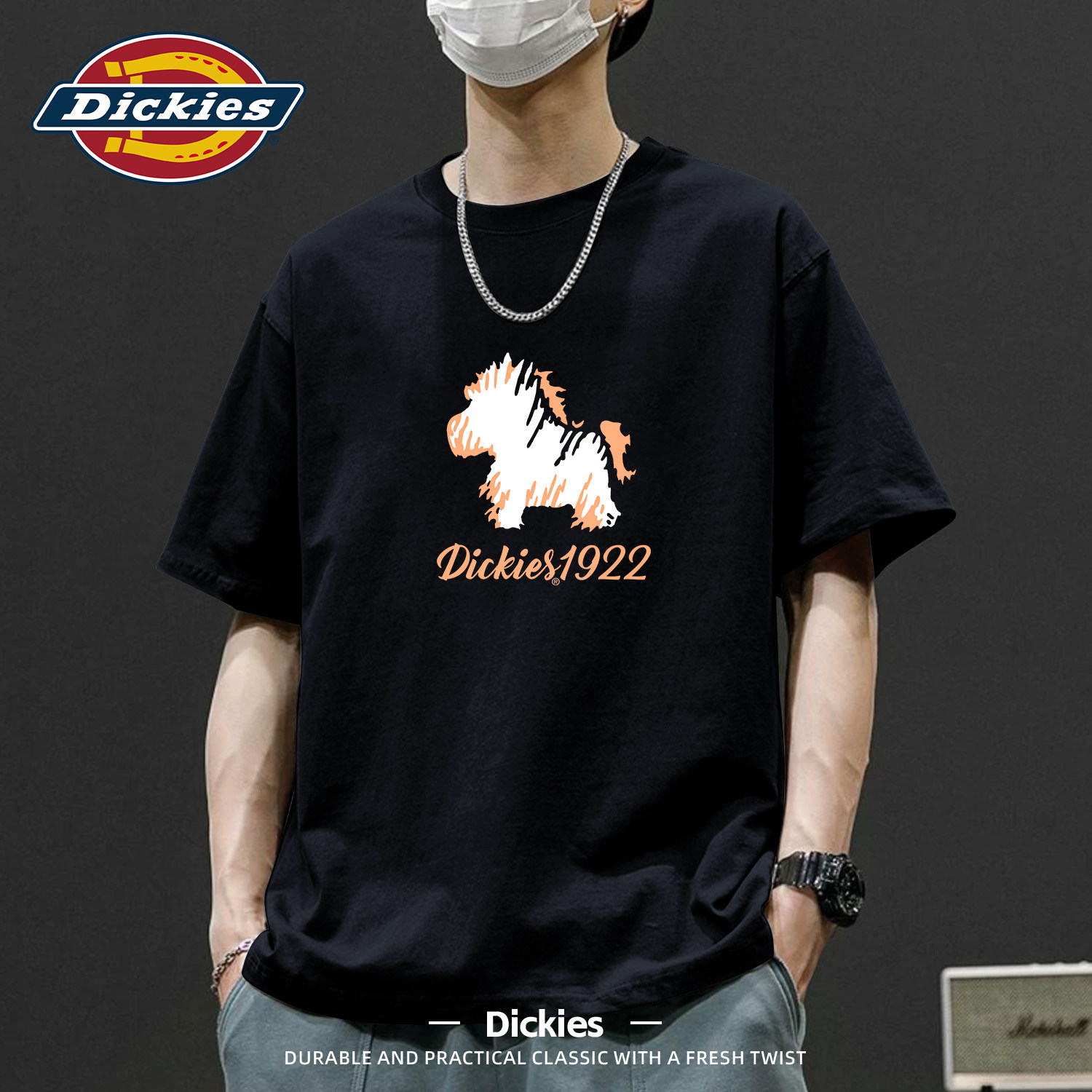 Dickies黑色纯棉短袖T恤