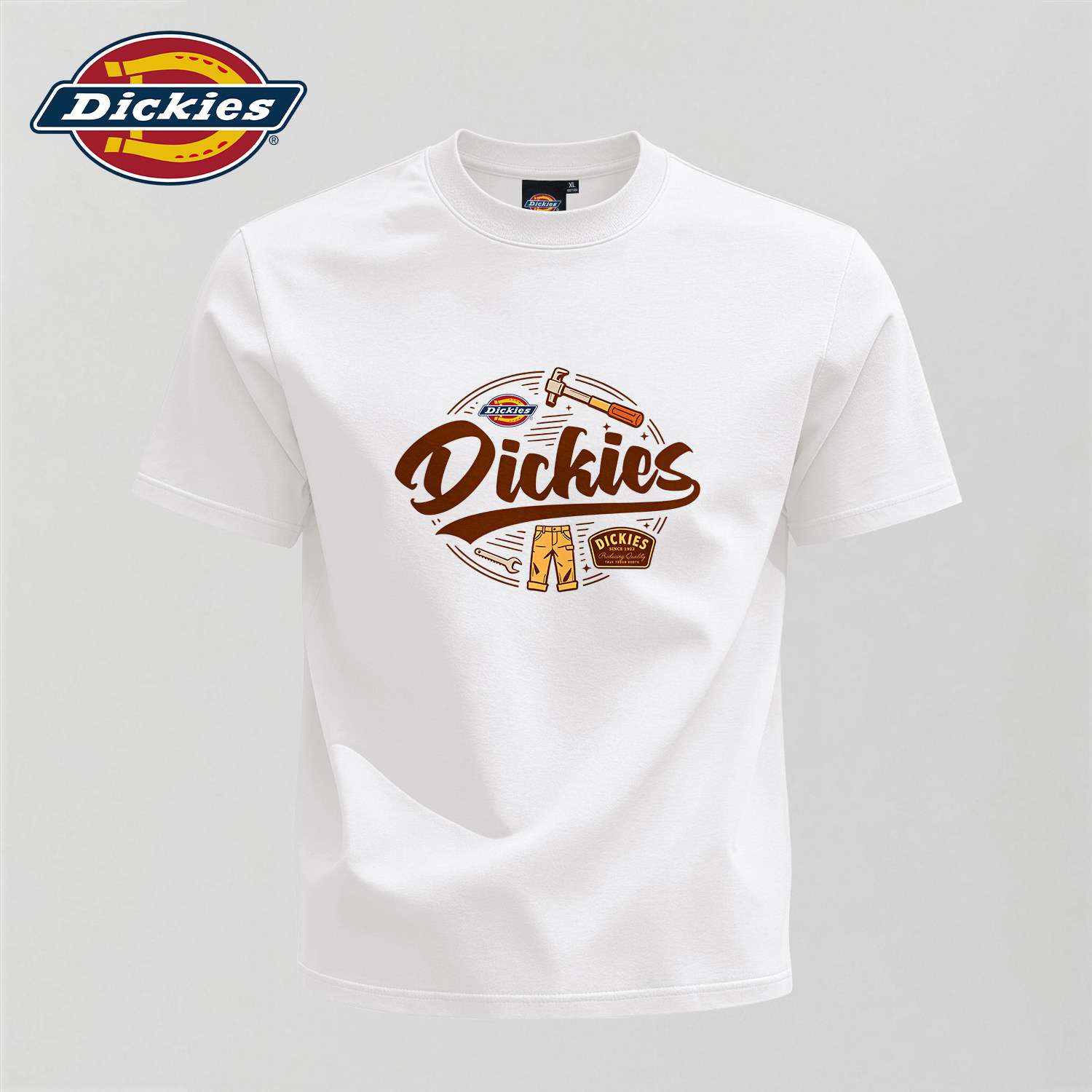 Dickies白色纯棉短袖T恤男款图片