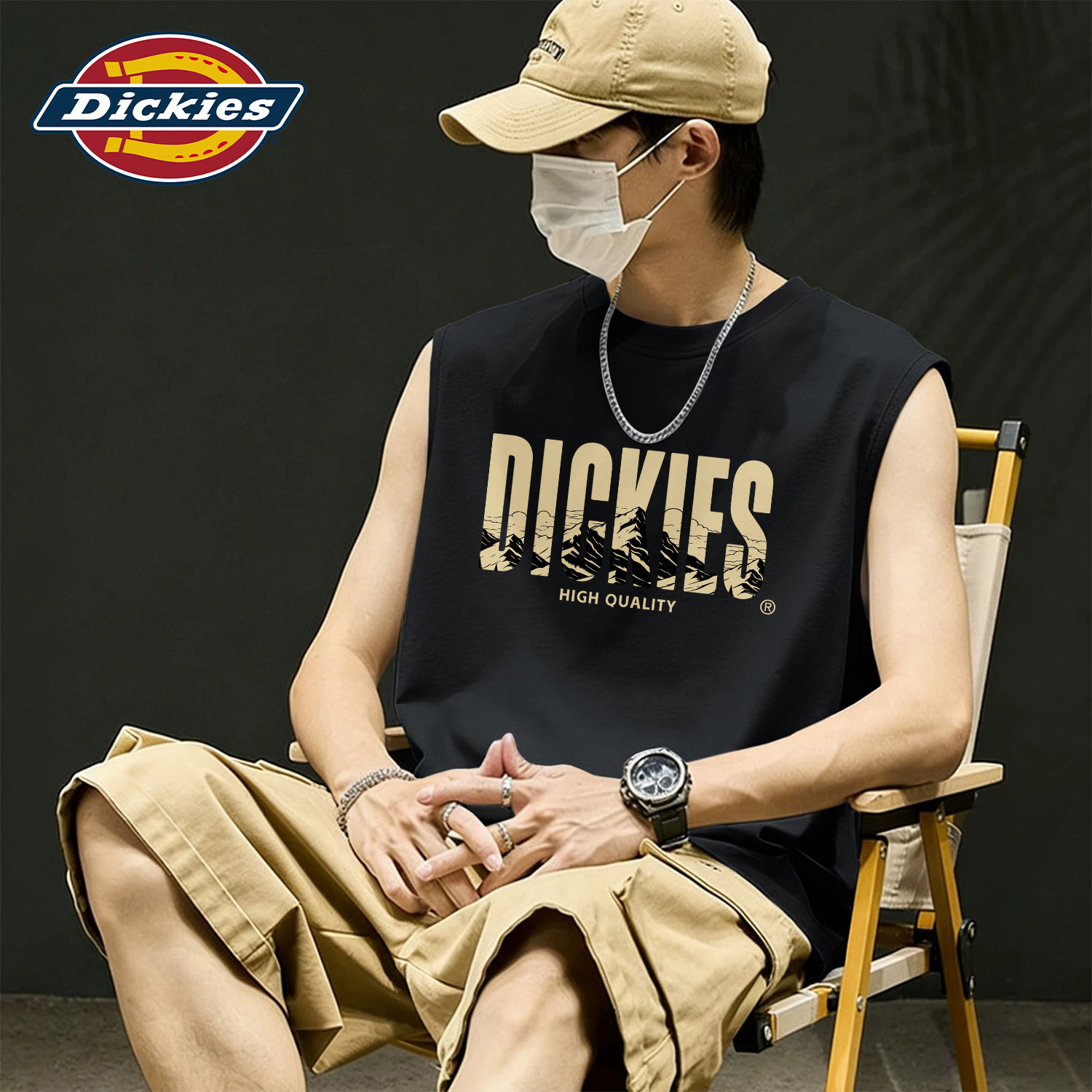 Dickies黑色无袖背心2026夏季