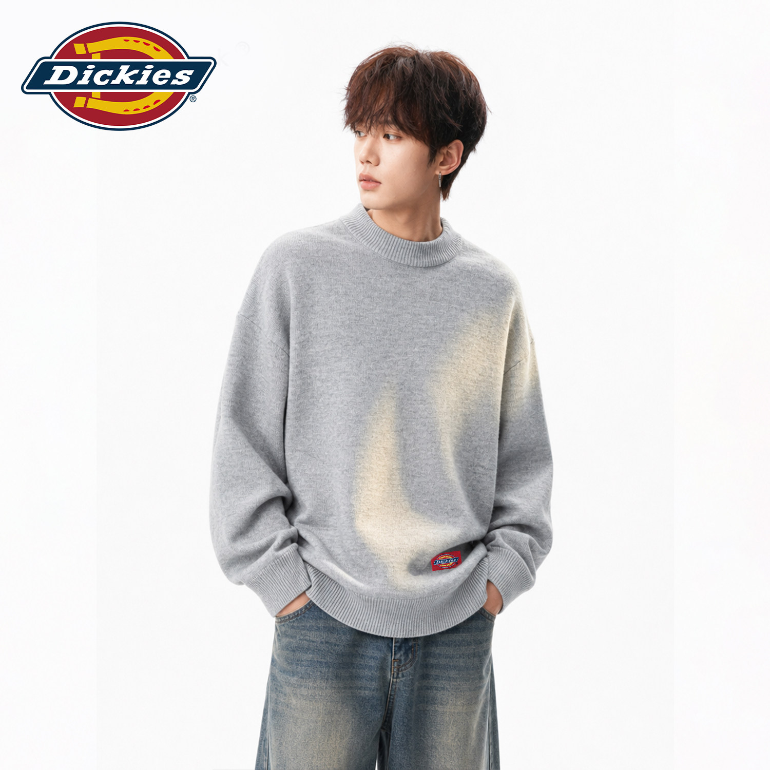 Dickies格雷系穿搭针织毛衣男