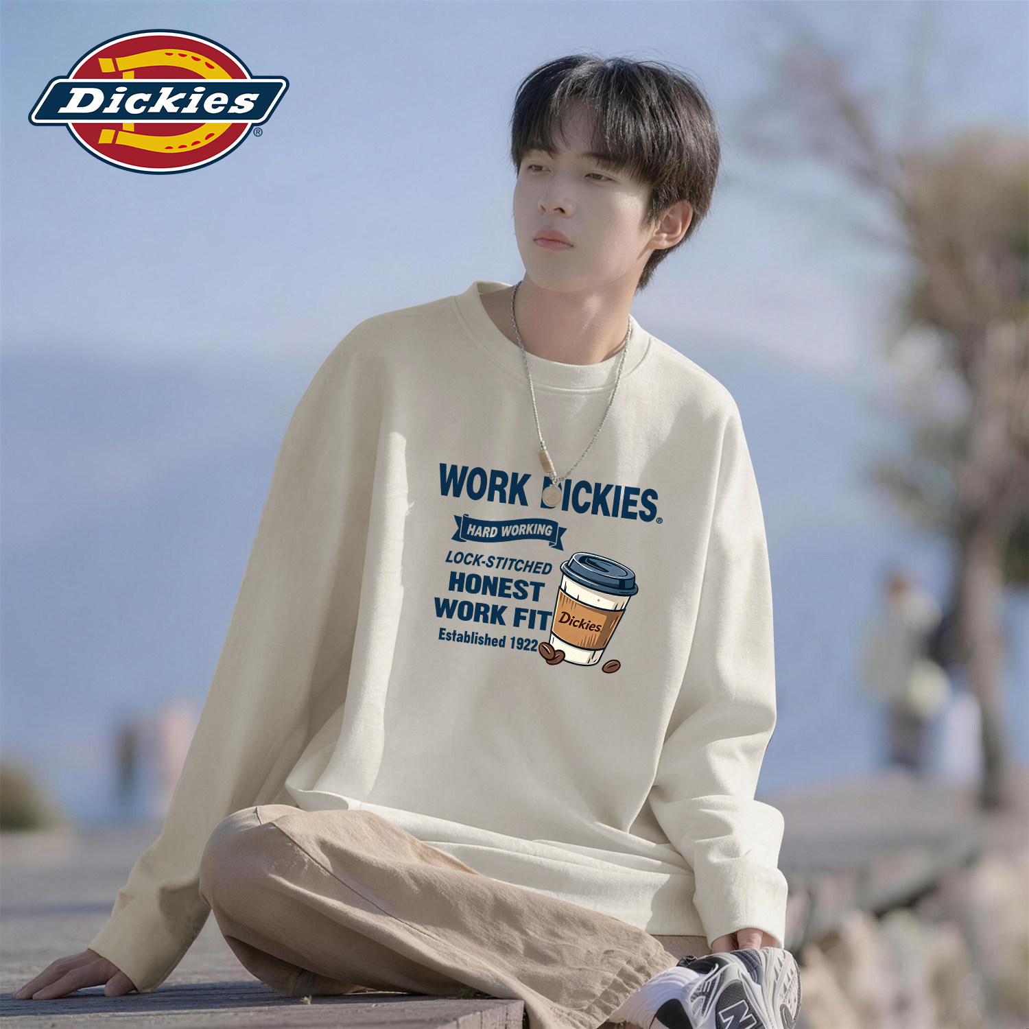 Dickies美式纯棉长袖t恤男2026秋季新款重磅潮流字母印花男女体恤