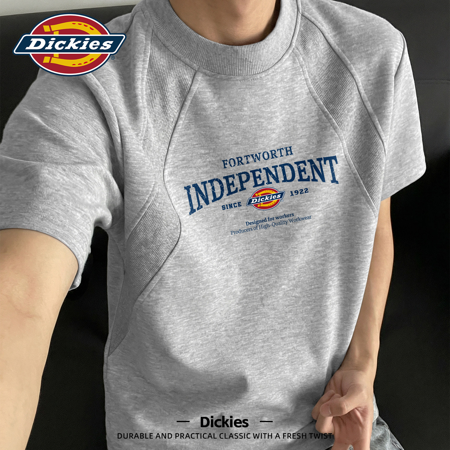 Dickies重磅解构拼接圆领短袖t恤