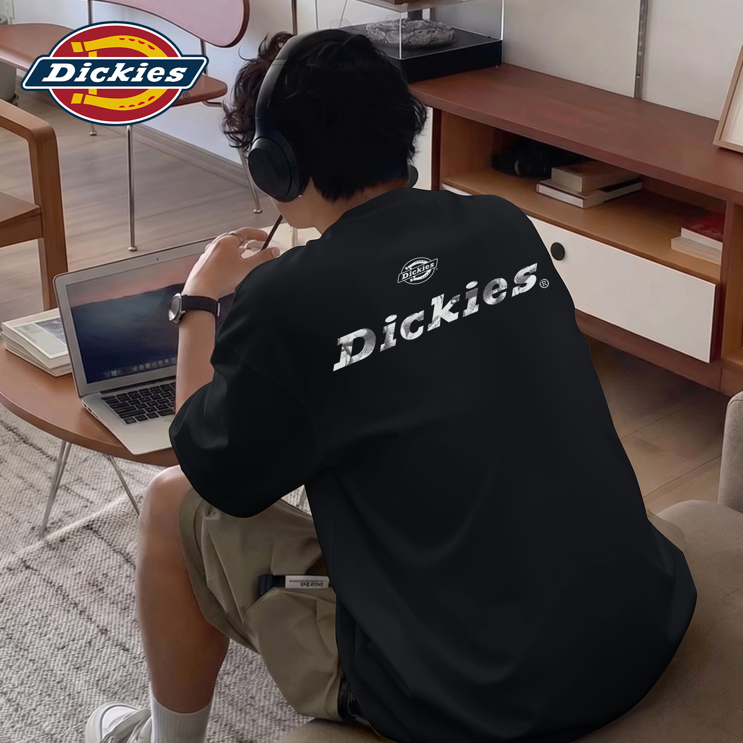 Dickies美式休闲短袖T恤男生2026夏季新款纯棉透气速干五分袖体恤
