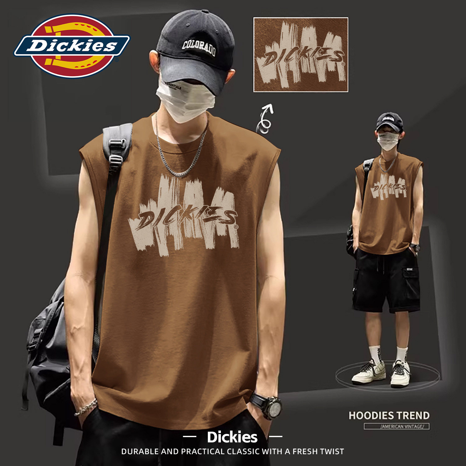 Dickies手刷印花无袖背心