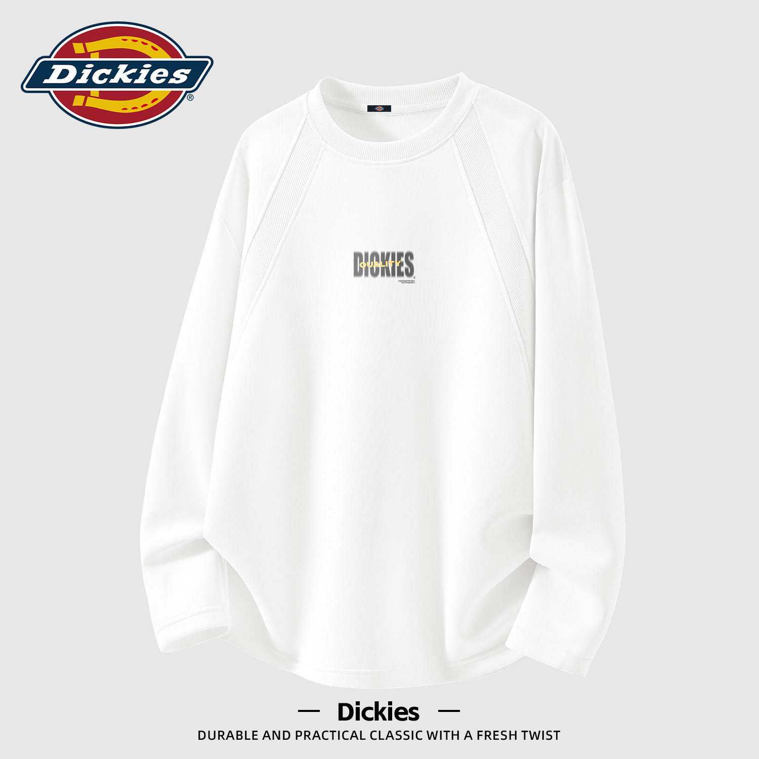 Dickies男士解构款插肩长袖2026秋季新款圆领无帽美式运动高街男
