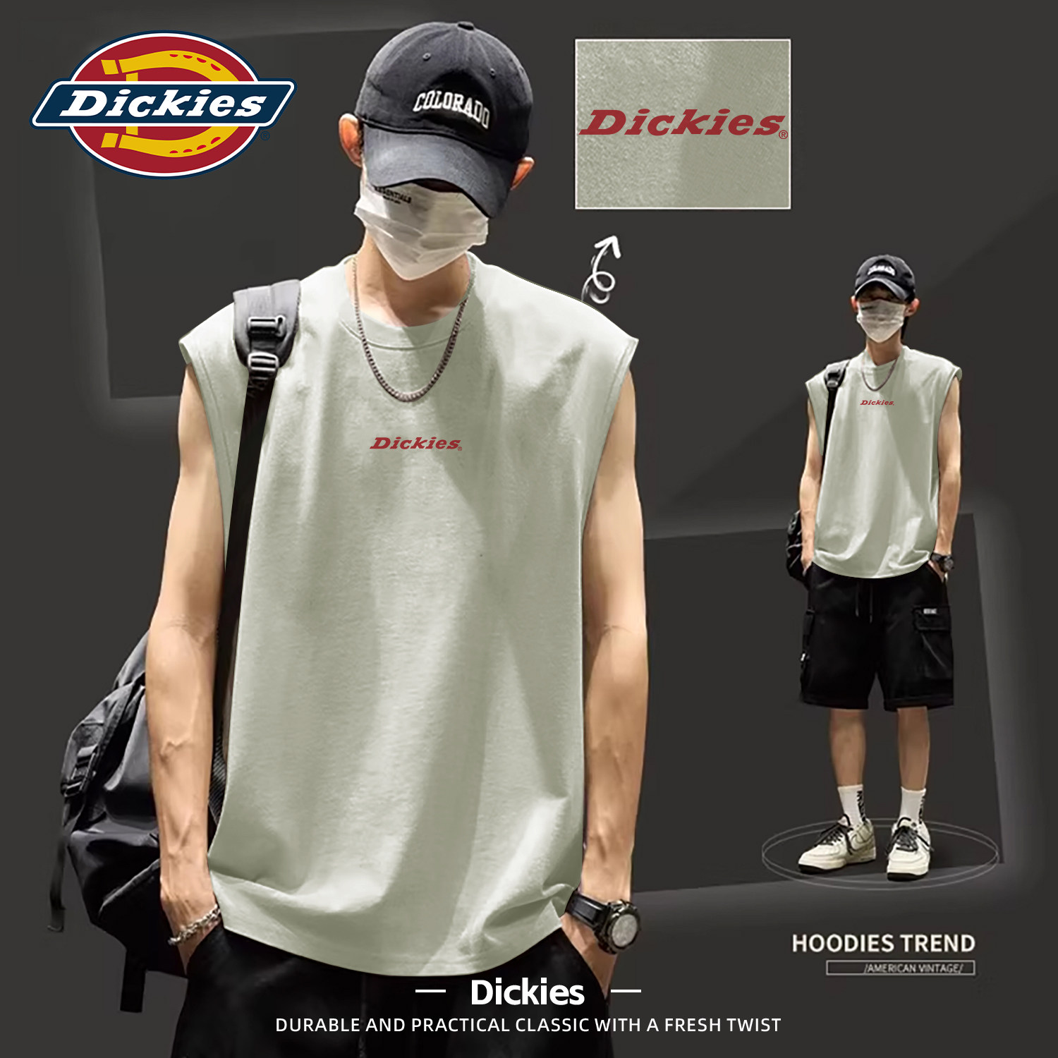 Dickies纯棉无袖运动背心