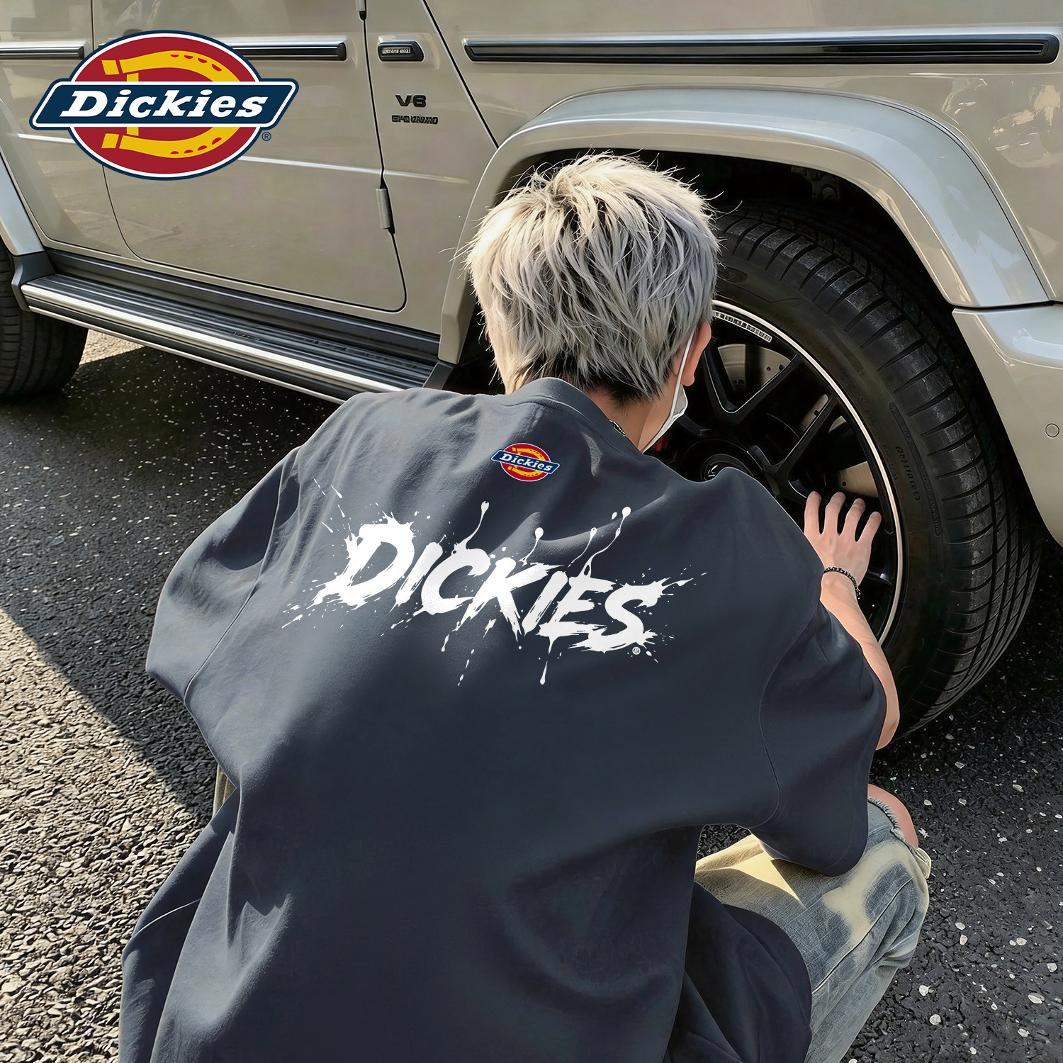 Dickies深灰色短袖T恤男款