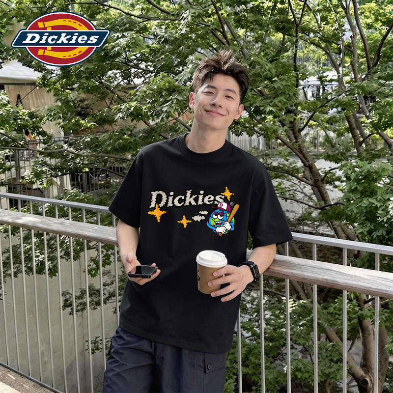 Dickies黑色纯棉短袖T恤男款2026夏季新款基础款休闲潮流半袖修身