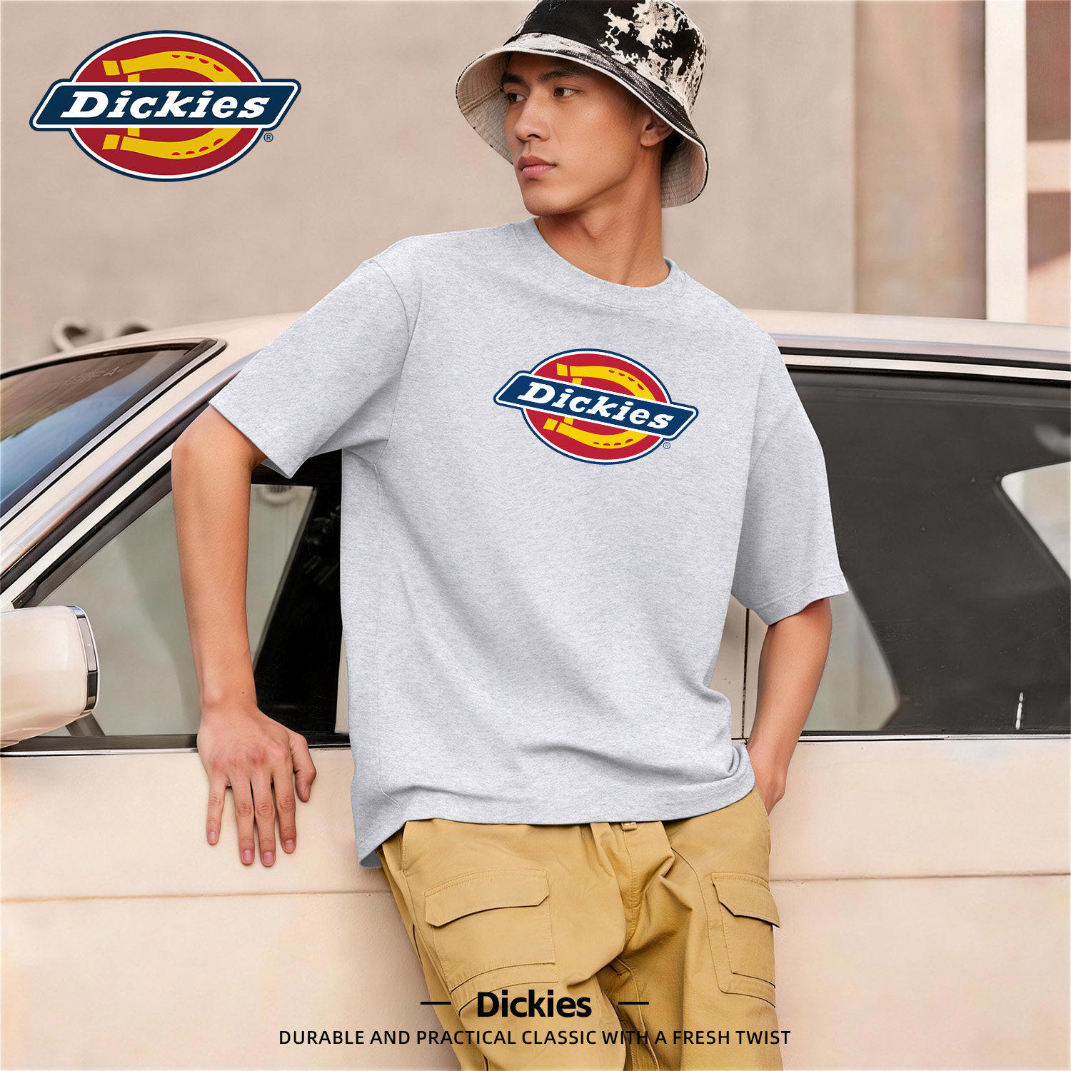 Dickies美式纯棉圆领短袖T恤男士2026夏季新款大码宽松休闲体恤衫