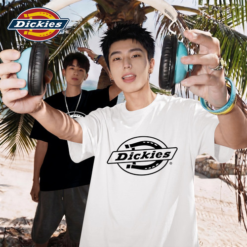 Dickies印花logo短袖T恤男生2026夏季新款纯棉透气休闲男生五分袖