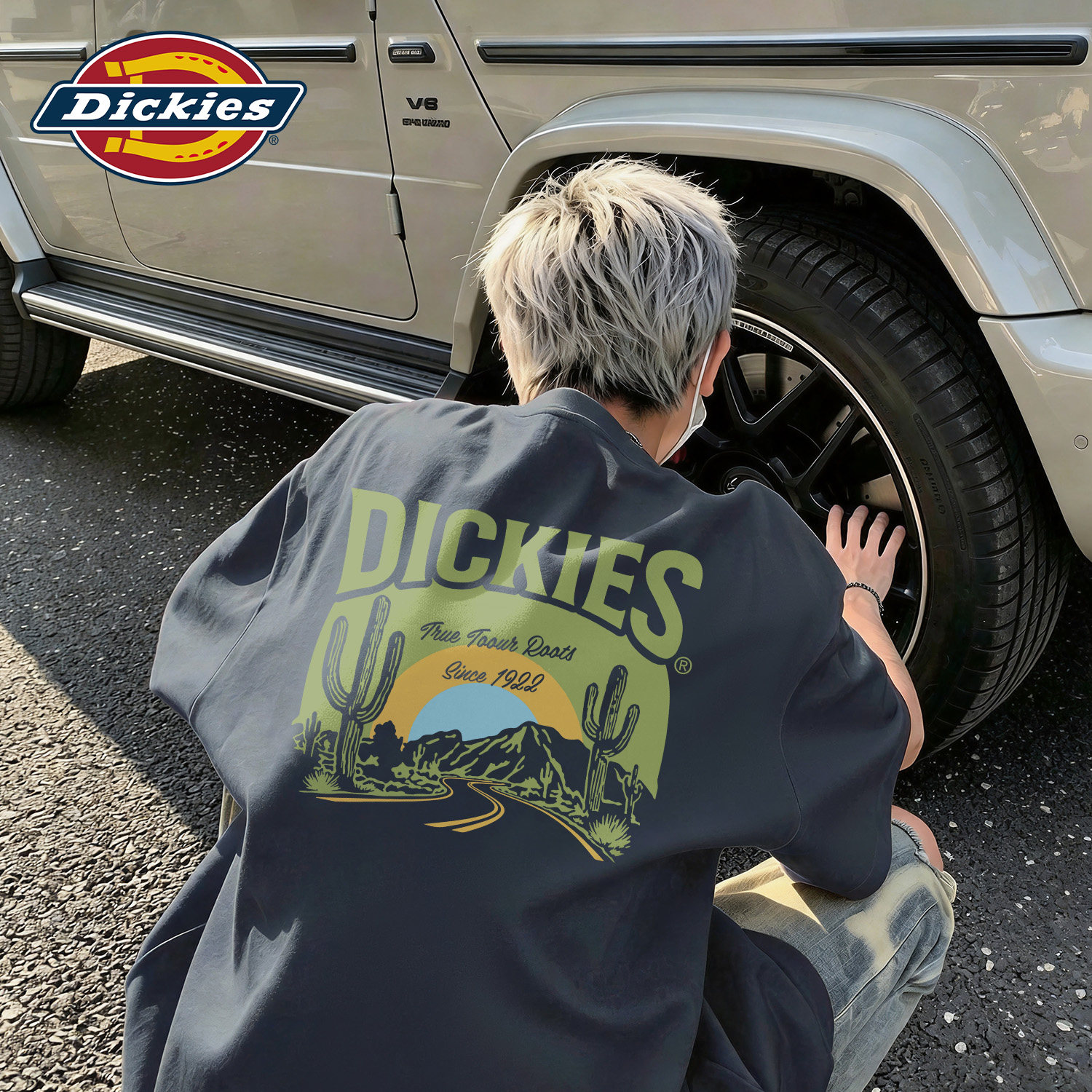 Dickies深灰色纯棉短袖T恤