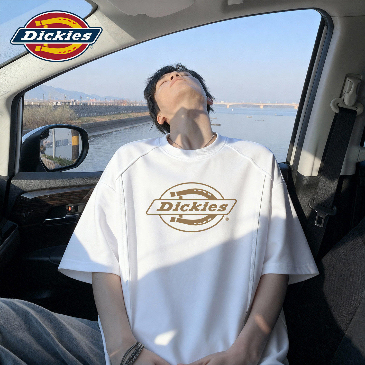 Dickies美式拼接短袖T恤男款2026新款夏季解构设计体恤青少年半袖