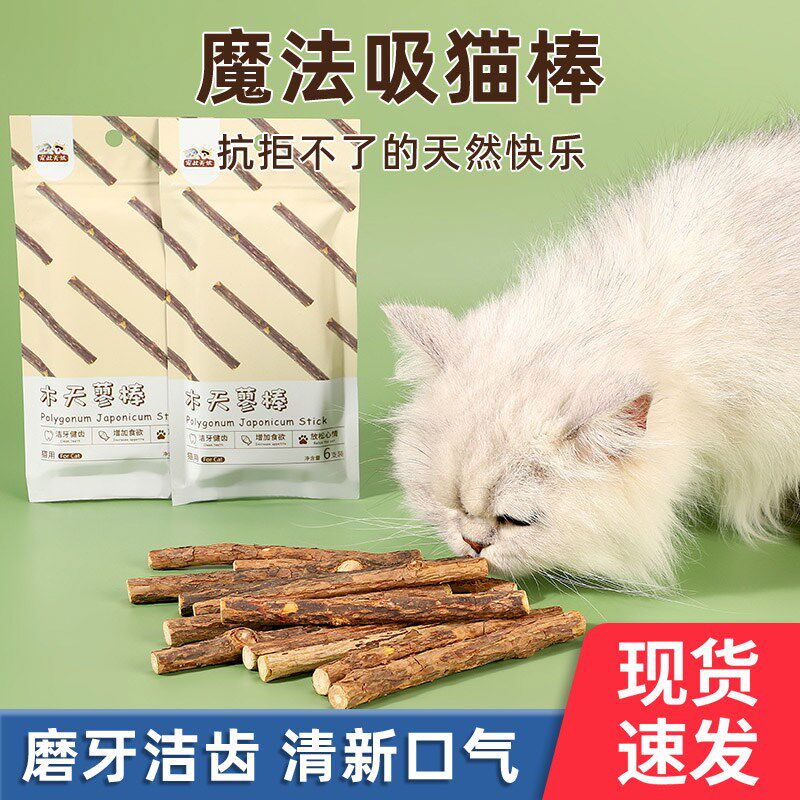 猫咪磨牙棒木天蓼成幼猫洁齿自嗨解闷猫草薄荷逗猫棒玩具猫咪零食