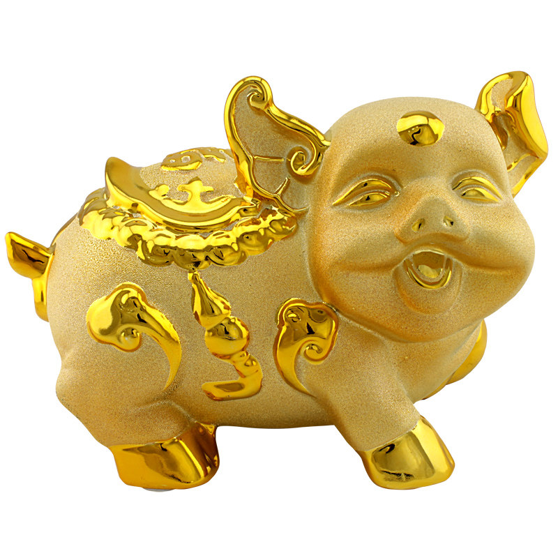 可爱创意陶瓷金猪存钱罐储钱罐 大号储蓄罐 儿童生日礼物 零钱罐