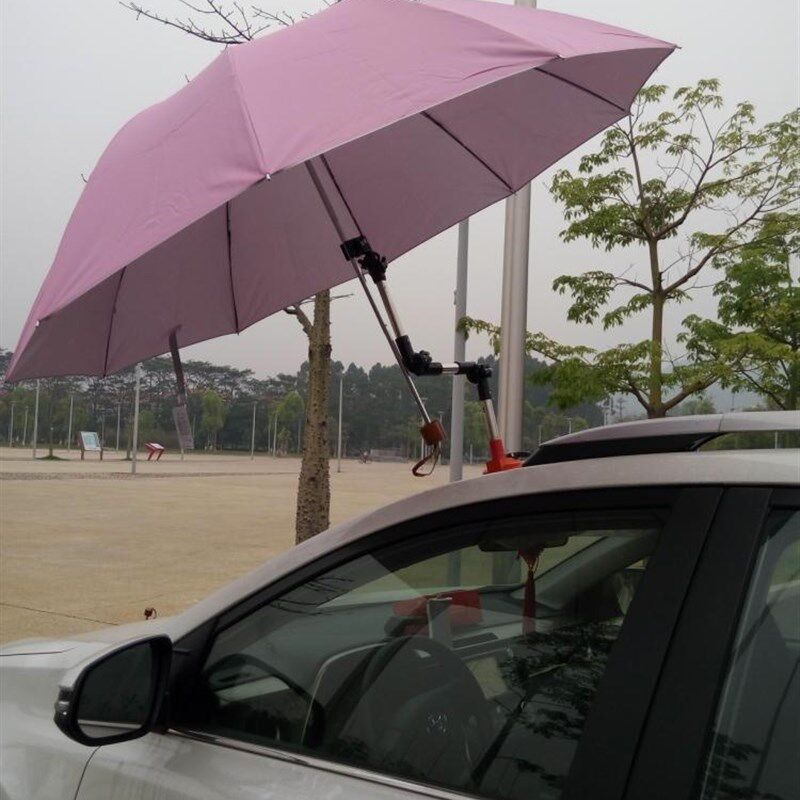 教练车专用防晒遮阳撑伞架强力吸盘汽车通用不锈钢折叠雨伞支架