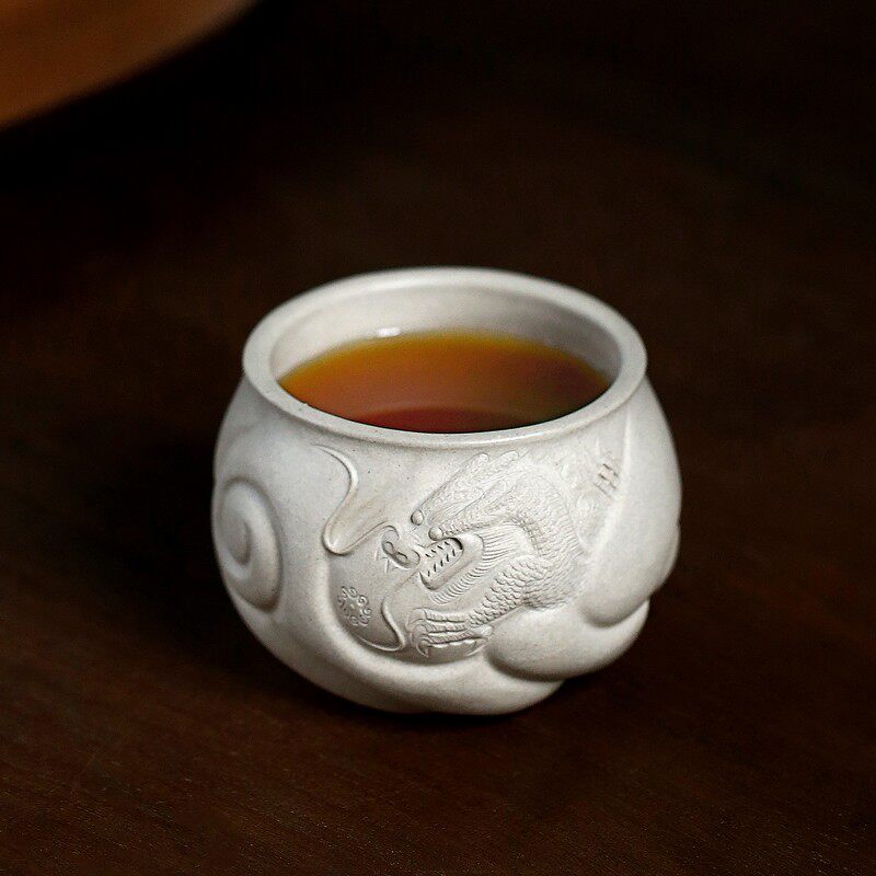 名家宜兴紫砂杯主人杯 茶盏品茗杯功夫茶杯子小单杯口杯 鱼化龙杯