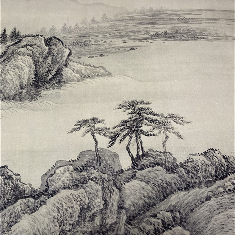 新品清王翚 溪山行旅图 仿古山水长卷国画高清微喷复制品学习临摹