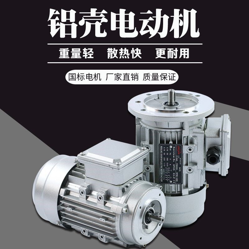 铝壳微型三相异步电动机380V变频器电机立式小法兰车床台钻马达