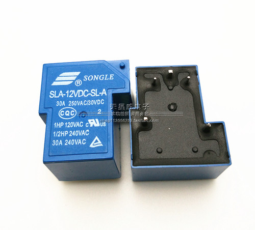 松乐继电器SLA-12VDC-SL-A 4脚一组常开 30A 250VAC T90 12V!