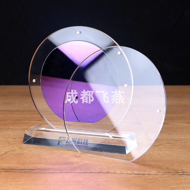 晶圆展示支架托架亚克力透明摆件硅片样品芯片展示盒12寸陈列架