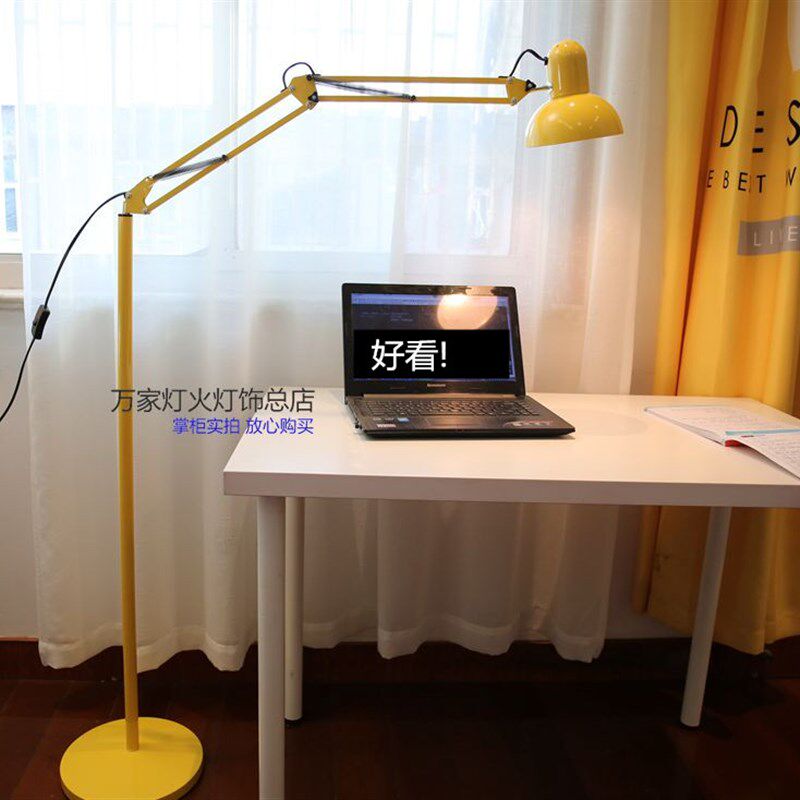 卧室客厅铁艺书房学习落地灯主播补光美甲纹绣工作立式台灯大螺口