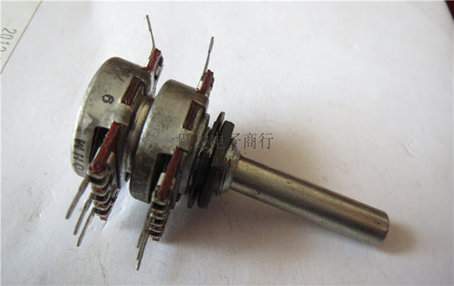 进口美国古董RADIOHM双联220K P22K电位器 柄长35MM 开孔10MM