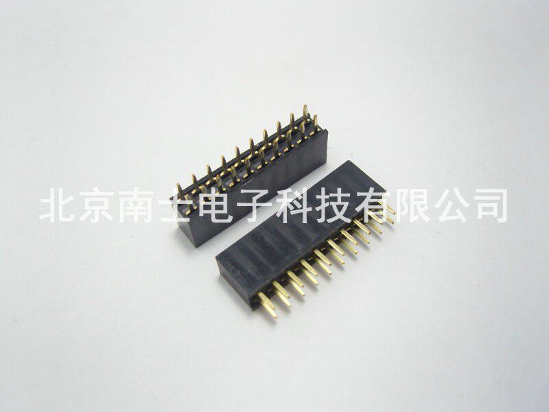 镀金 2*10P 20PIN 直插 双排座 双排母座 排针插座 间距2.54MM
