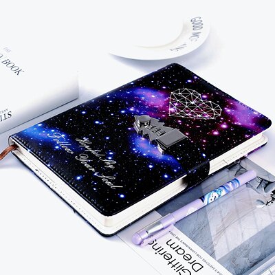 密码本星空手账本十二星座日记本生日礼物少女心日记本学生笔记本