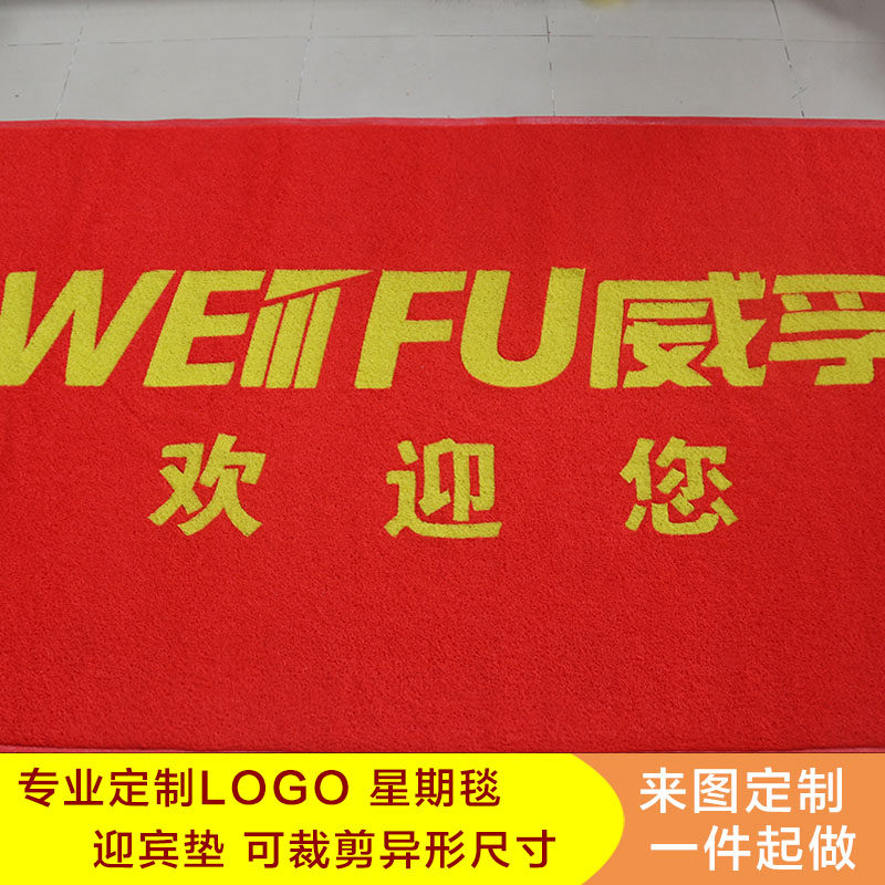 无模压印免开模订制定做印字logo喷绘PVC地毯喷丝圈地垫门口防水
