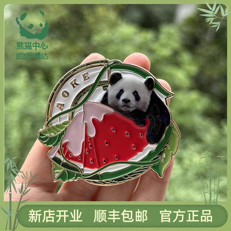 哈啰潘达大熊猫冰箱贴徽章两用
