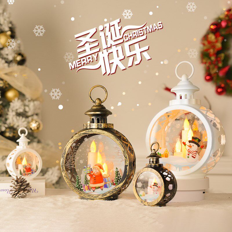 圣诞节圣诞老人雪人led小夜灯儿童床头节能氛围灯玩具小提灯挂灯
