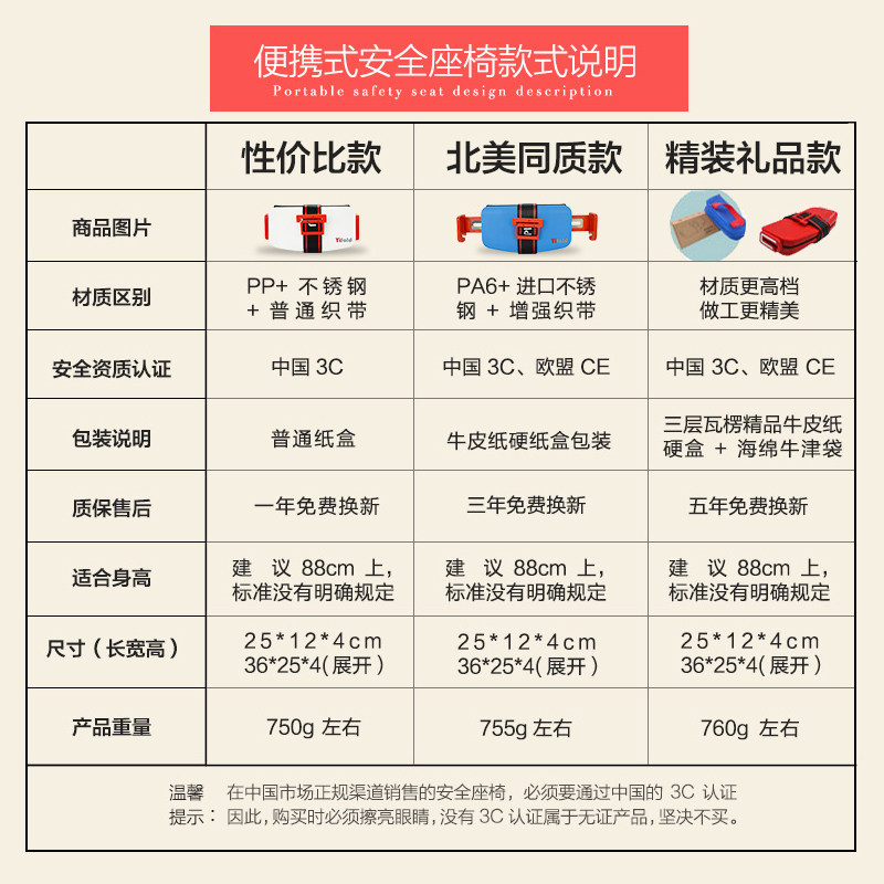 儿童安全座椅便携简易折叠大汽车用安全带3-12岁宝宝增高坐垫迷你