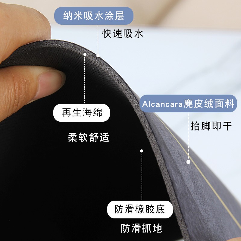 卡通厨房地垫防滑软硅藻泥吸水垫长条防油防水家用门垫耐脏地毯子