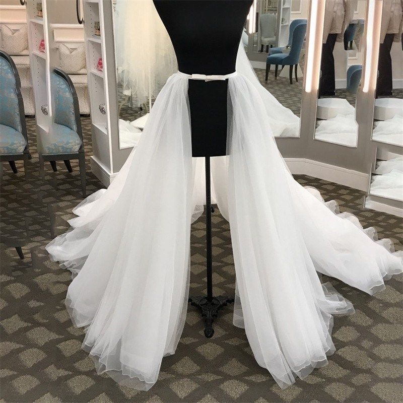 白色成人可拆婚纱拖尾舞台造型多层纱裙百搭婚纱演出服配件半身裙