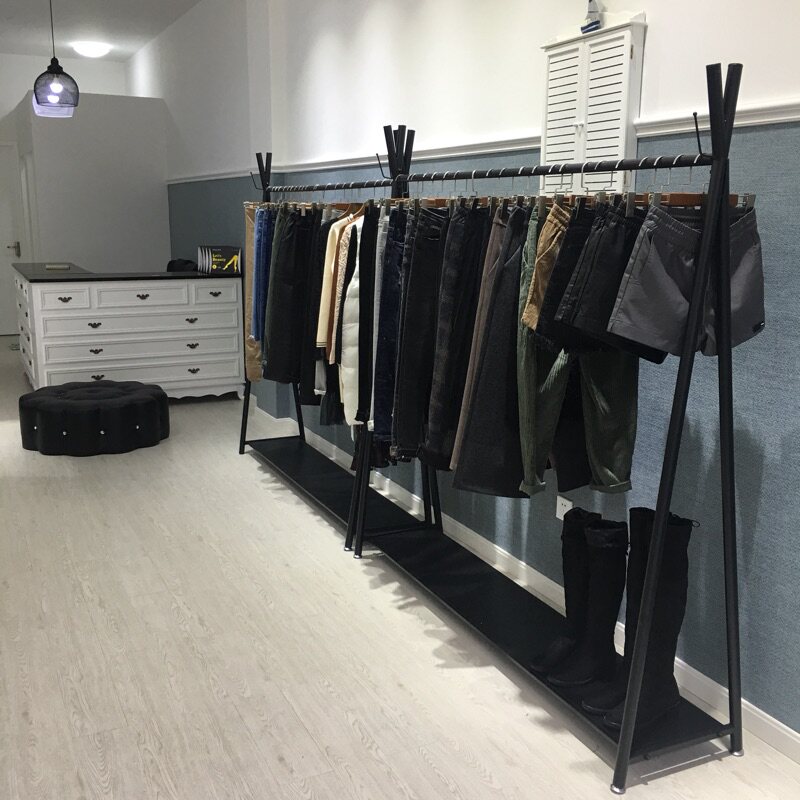 家用室内阳台晒凉衣杆简易晾衣架挂衣架落地卧室单杆式衣服的架子